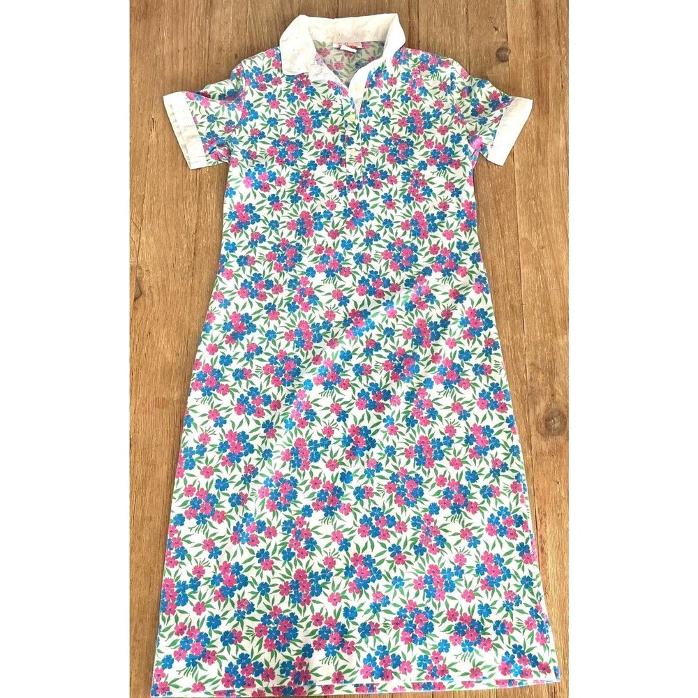 Vintage Lilly Pulitzer The Lilly 1960's Floral Collared Dress Size S Blue Pink S